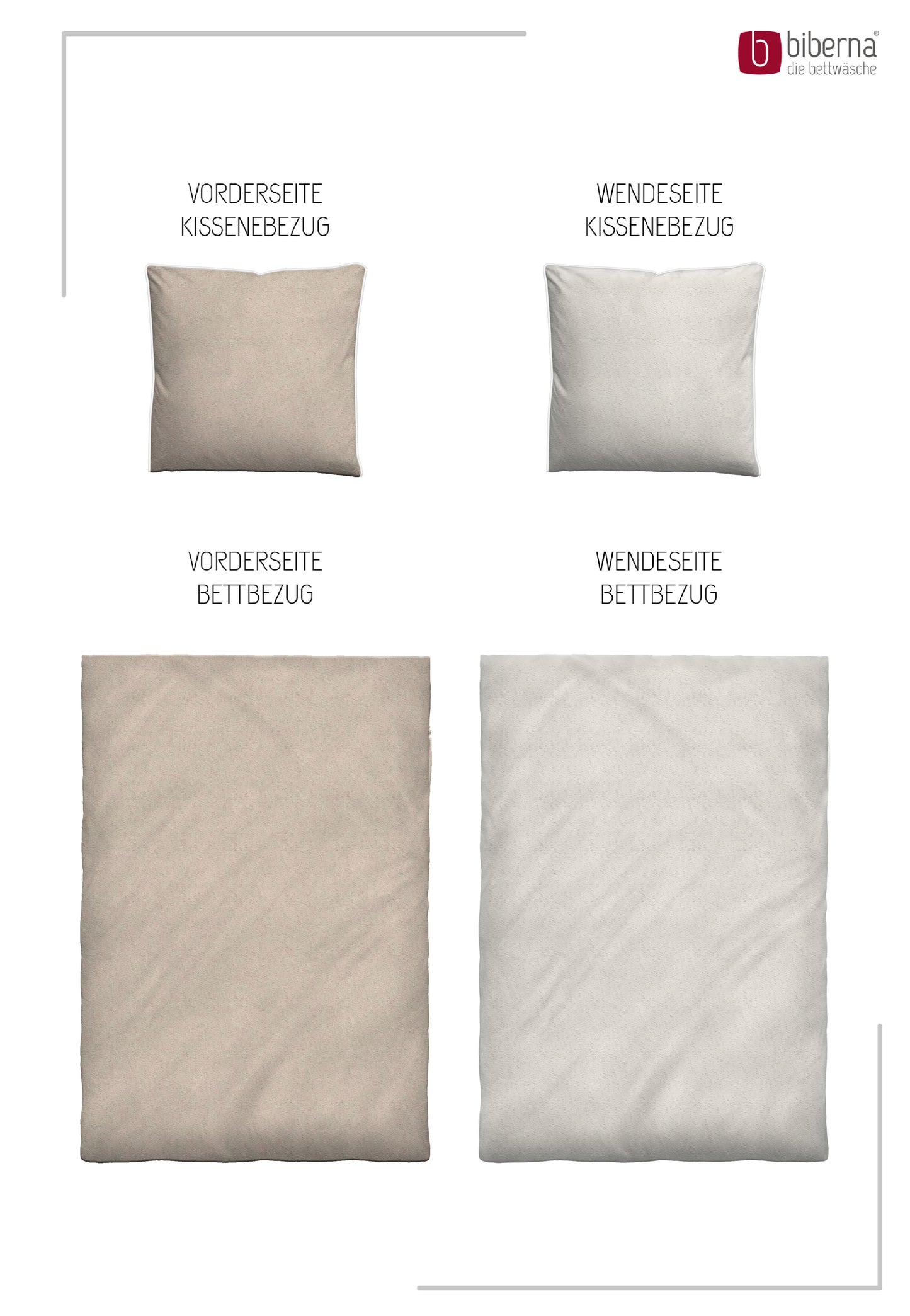 biberna Melange-Flanell Bettwäsche Kitt – Produktdetail