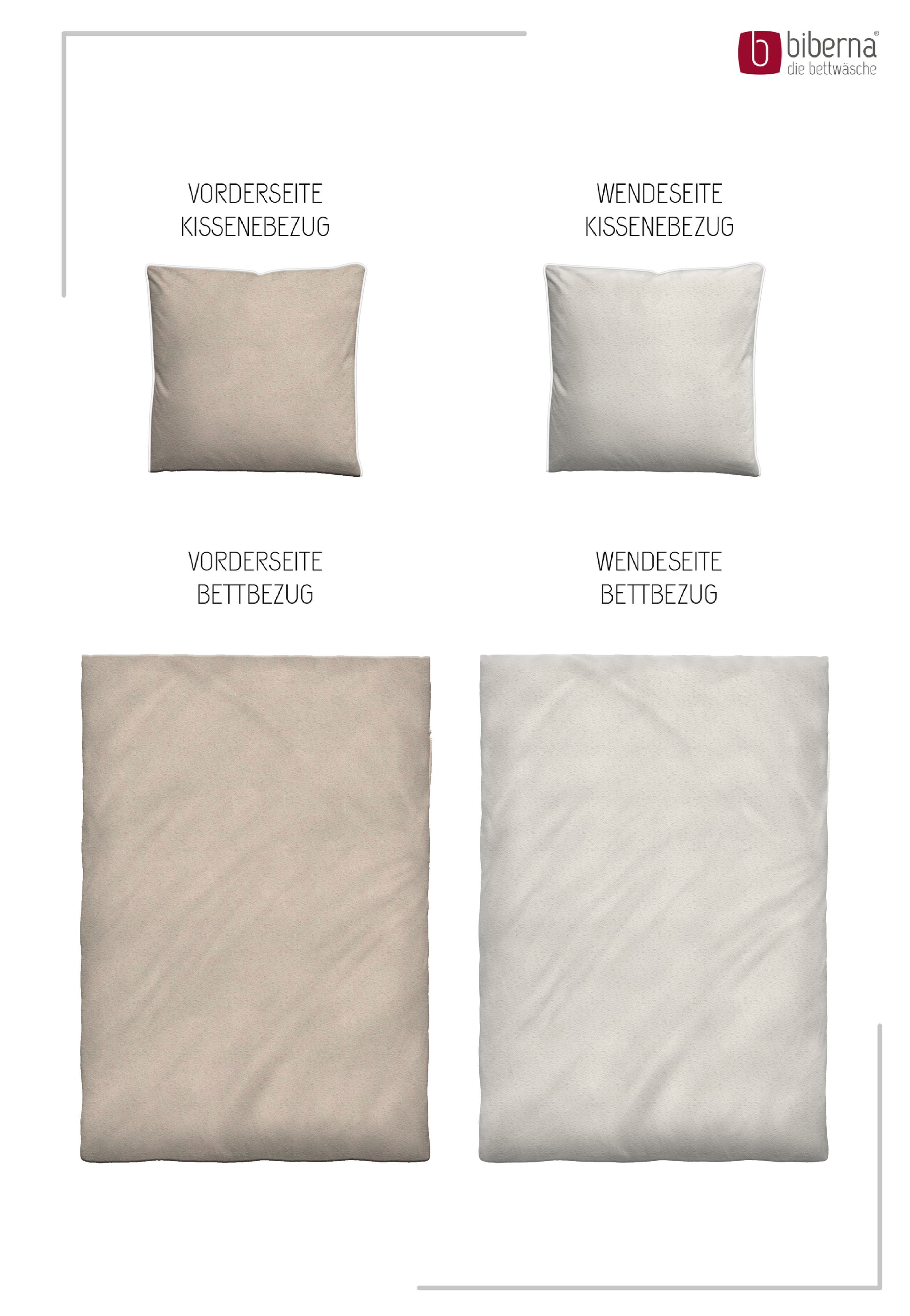 biberna Melange-Flanell Bettwäsche Kitt – Produktdetail