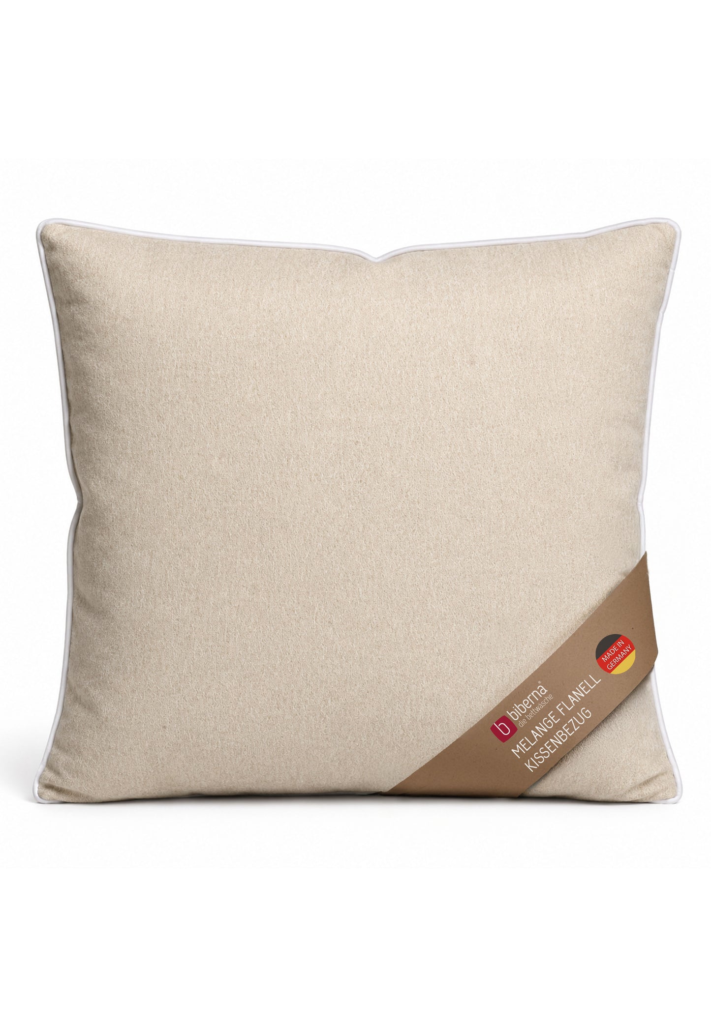 biberna Melange-Flanell Kissenbezug Kitt – Biber