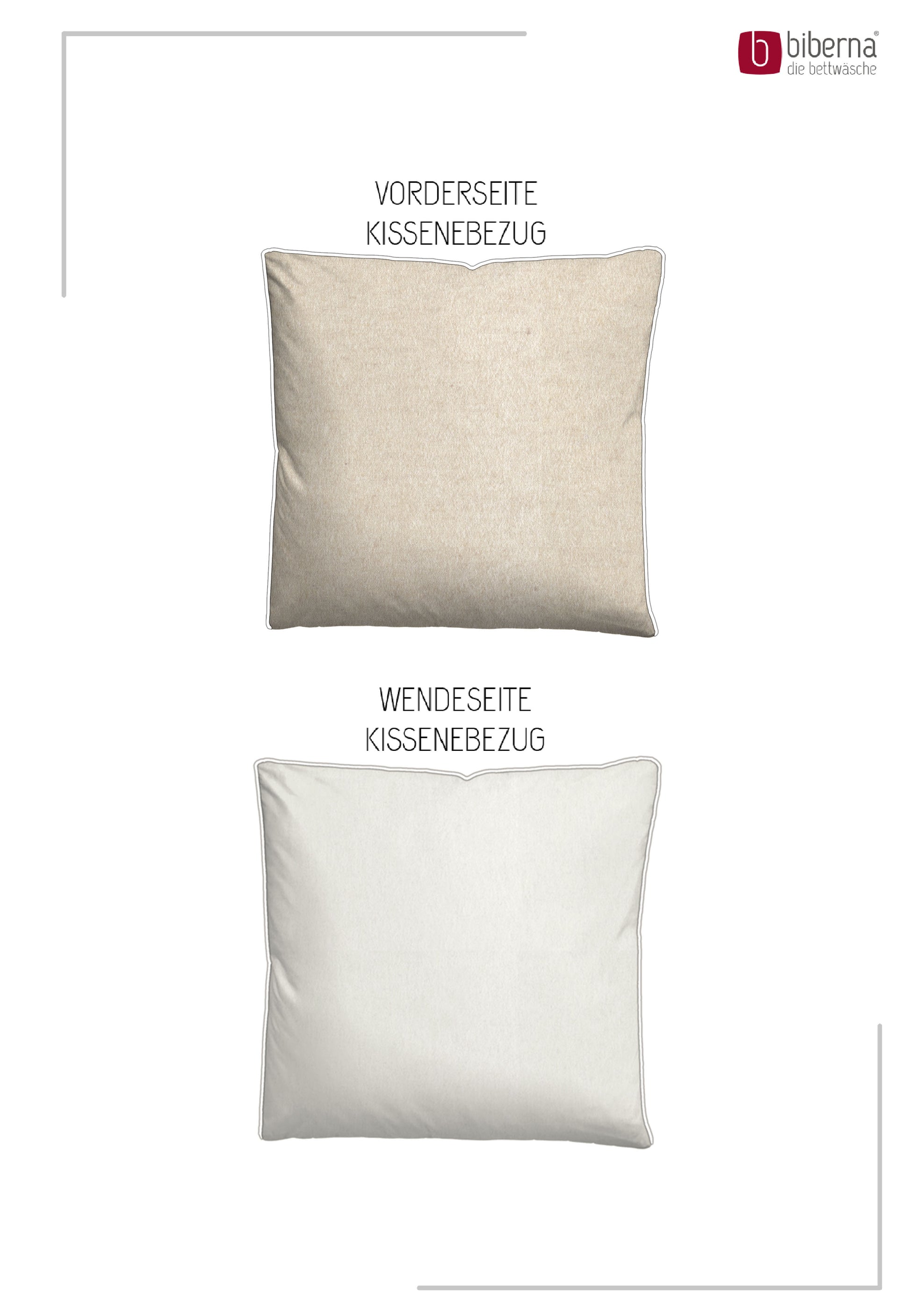 biberna Melange-Flanell Kissenbezug Kitt – Produktdetail