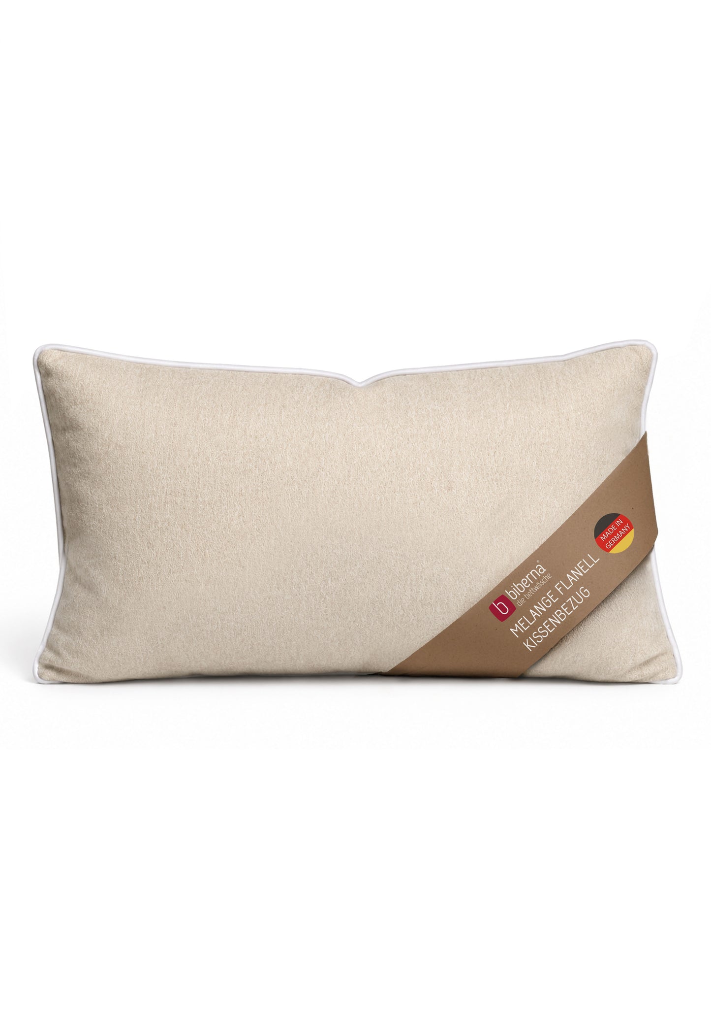 biberna Melange-Flanell Kissenbezug Kitt – Biber