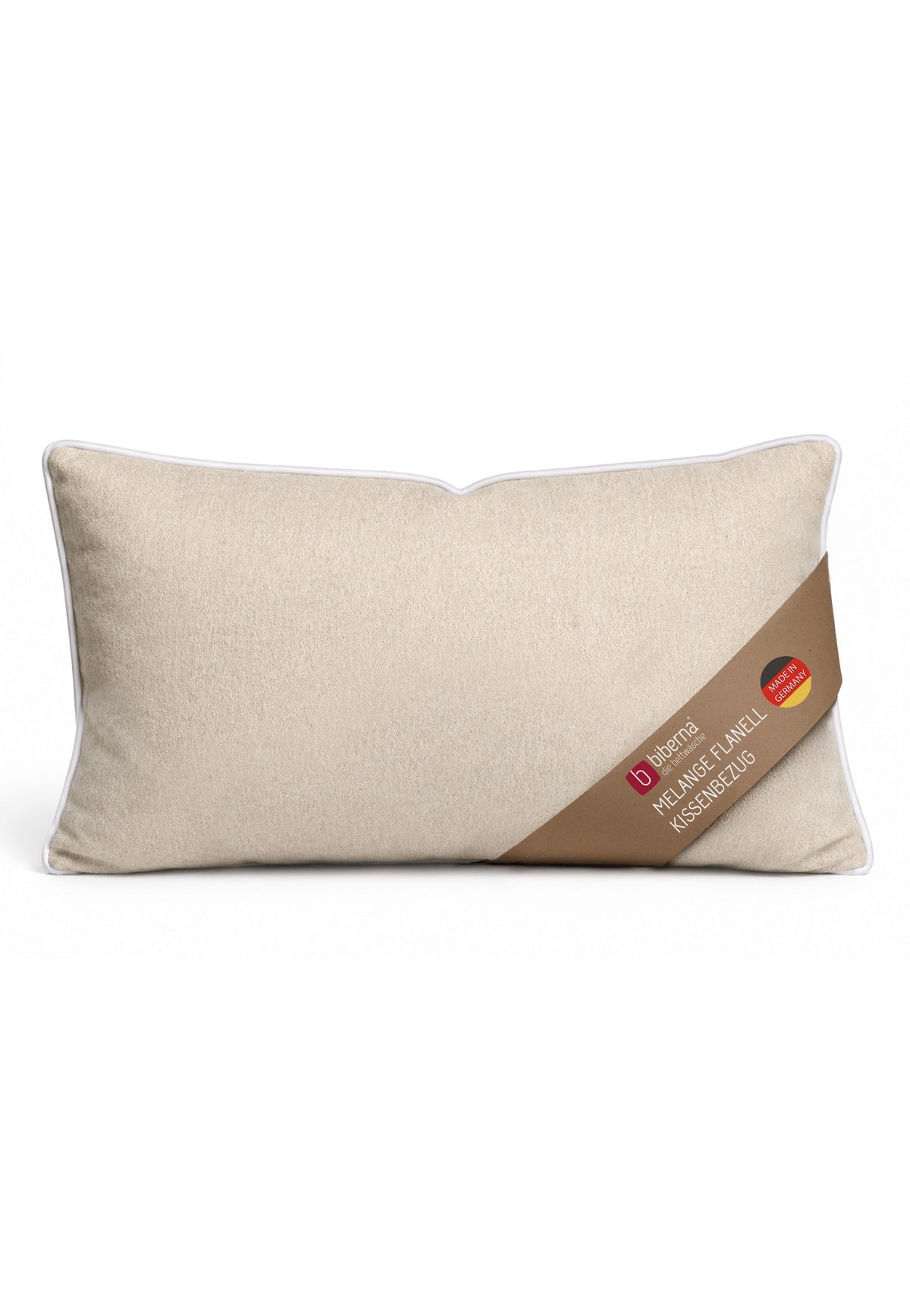 biberna Melange-Flanell Kissenbezug Kitt – Biber