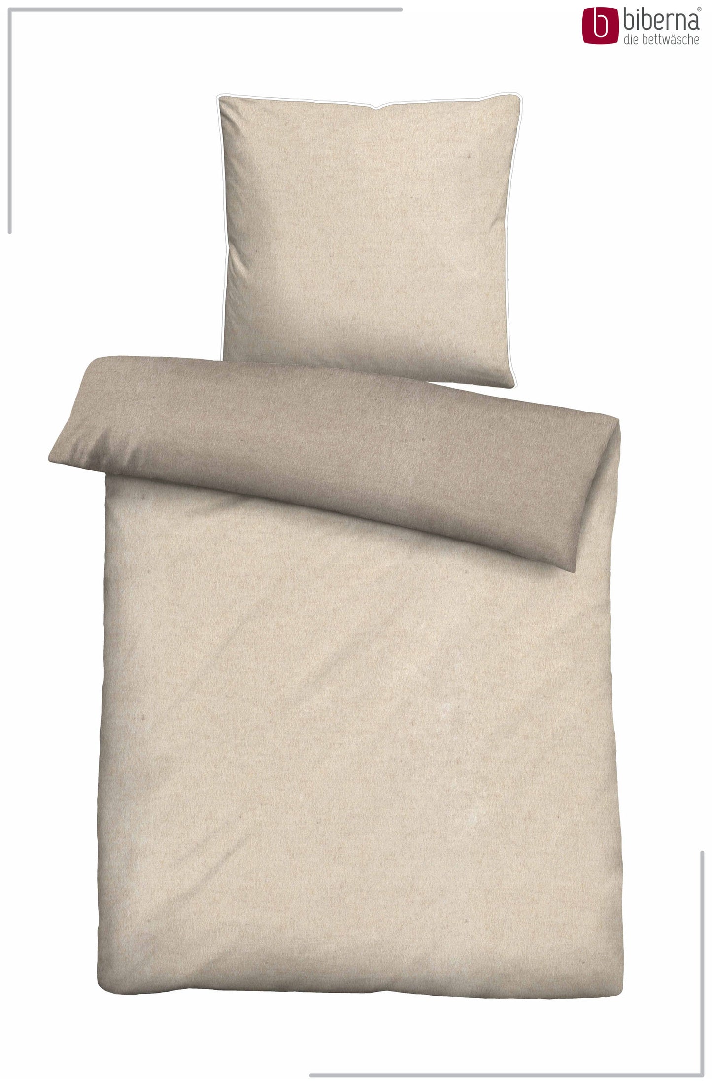 biberna Melange-Flanell Bettwäsche Natur – Produktdetail