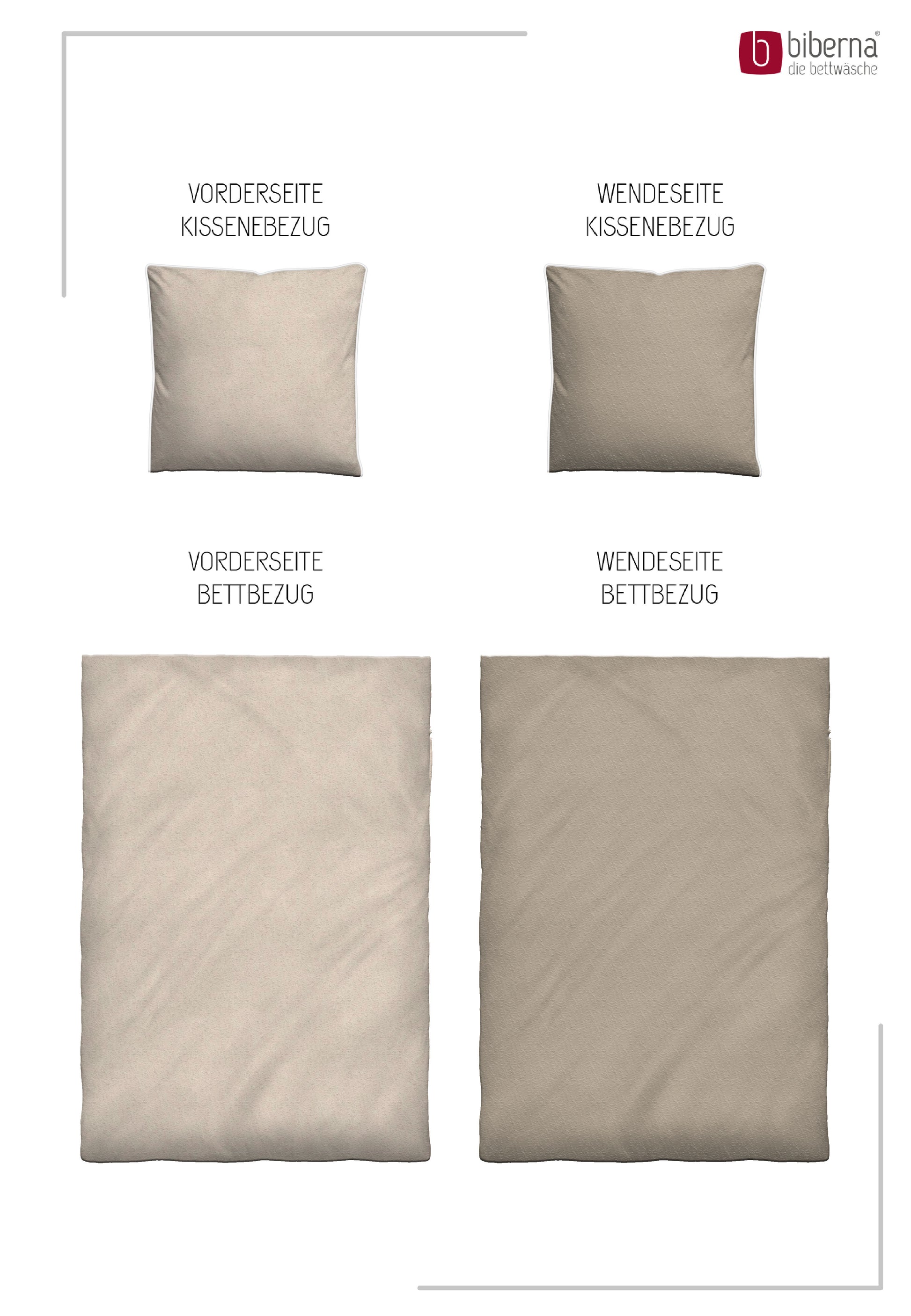 biberna Melange-Flanell Bettwäsche Natur – Produktdetail