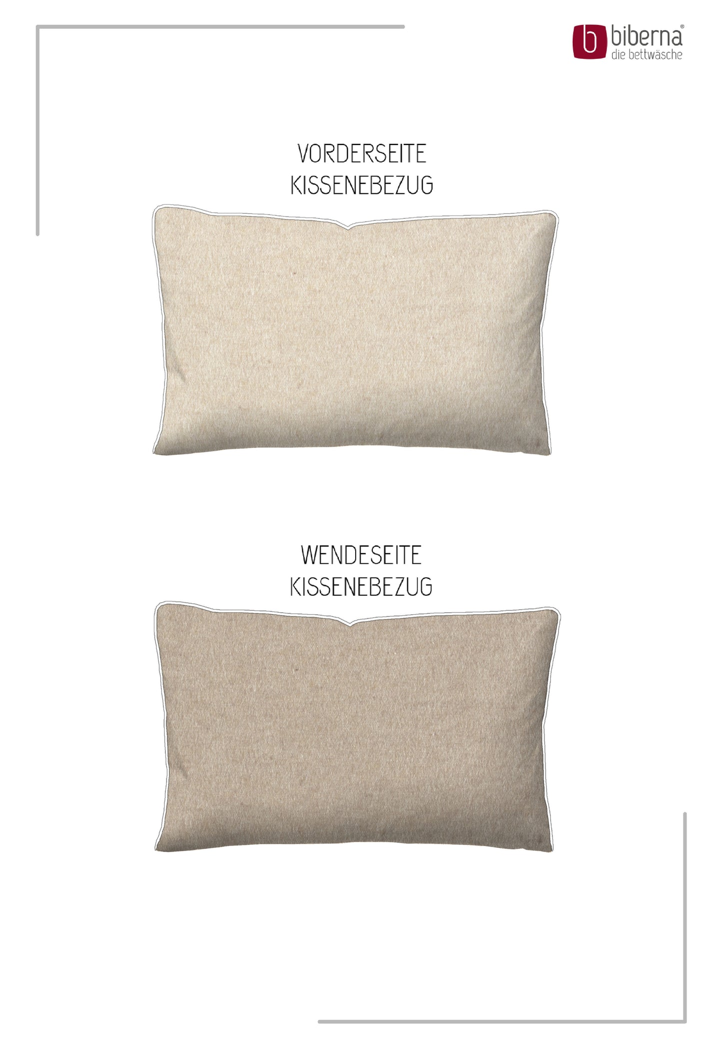 biberna Melange-Flanell Kissenbezug Natur – Produktdetail
