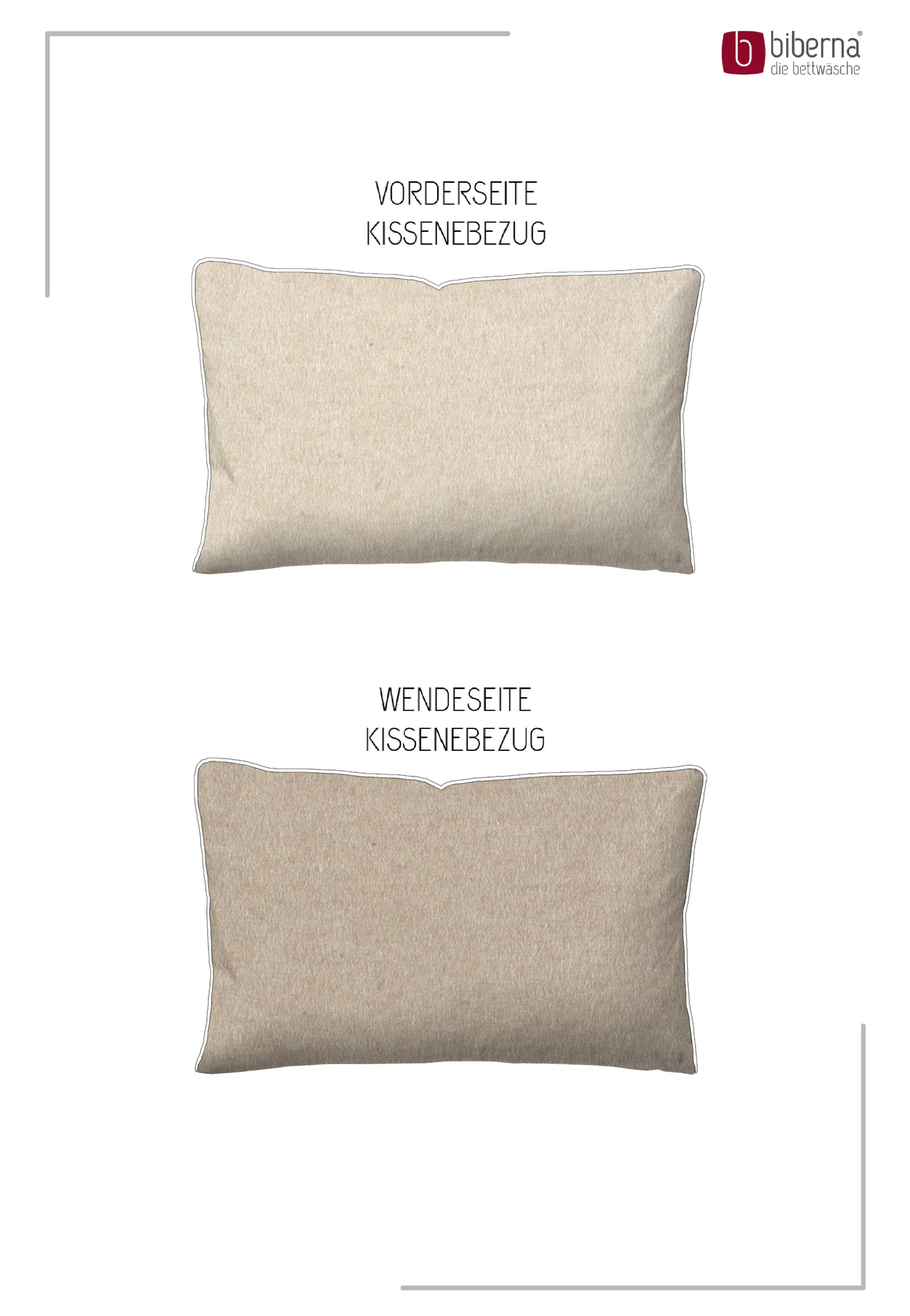 biberna Melange-Flanell Kissenbezug Natur – Produktdetail