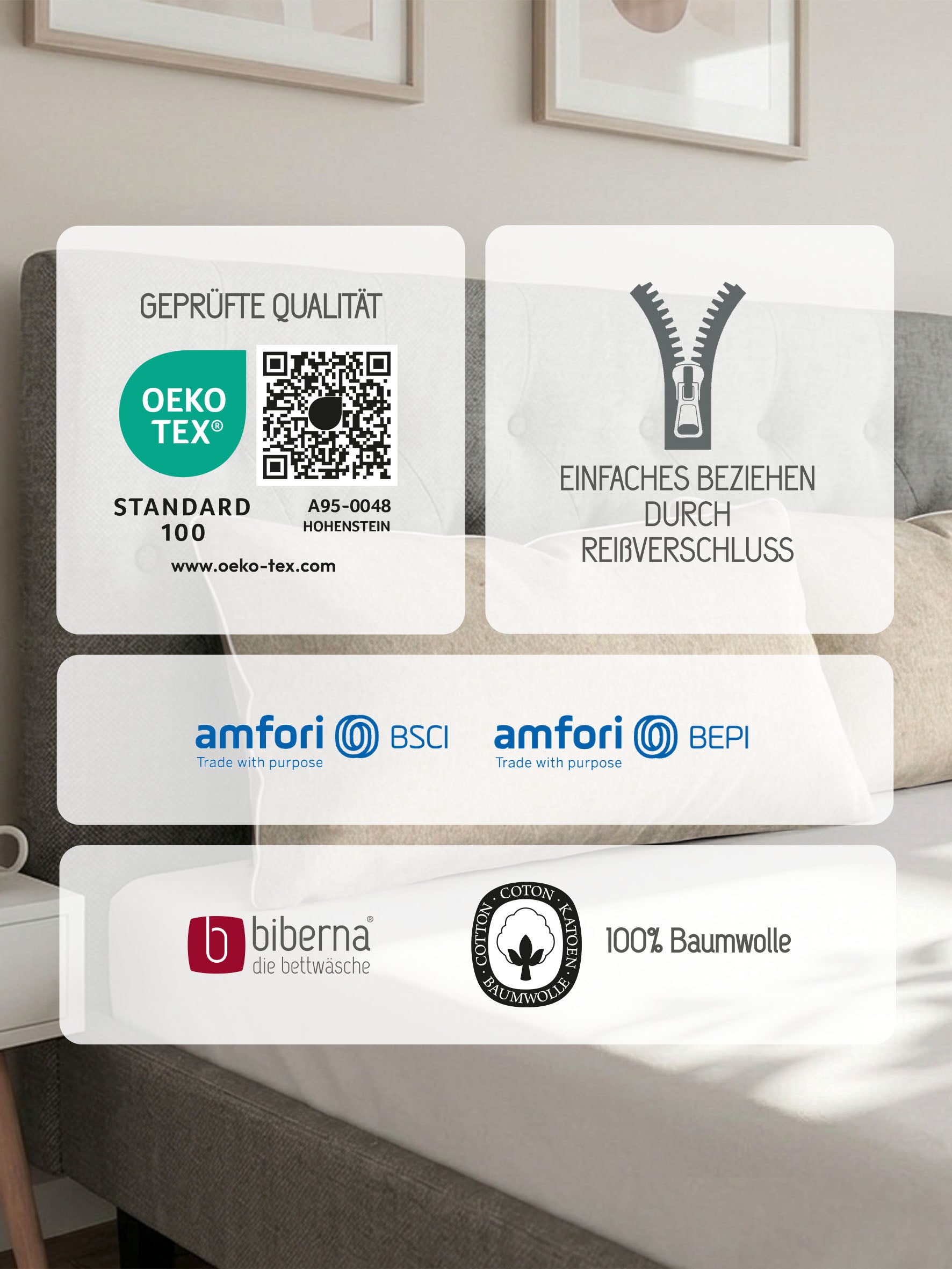 biberna Melange-Flanell Kissenbezug Natur – Produktdetail