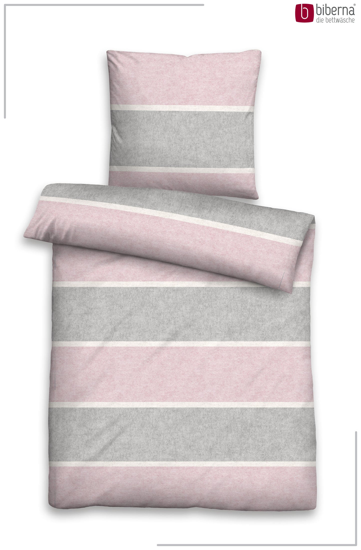 biberna Melange-Flanell Bettwäsche Rose – Produktdetail