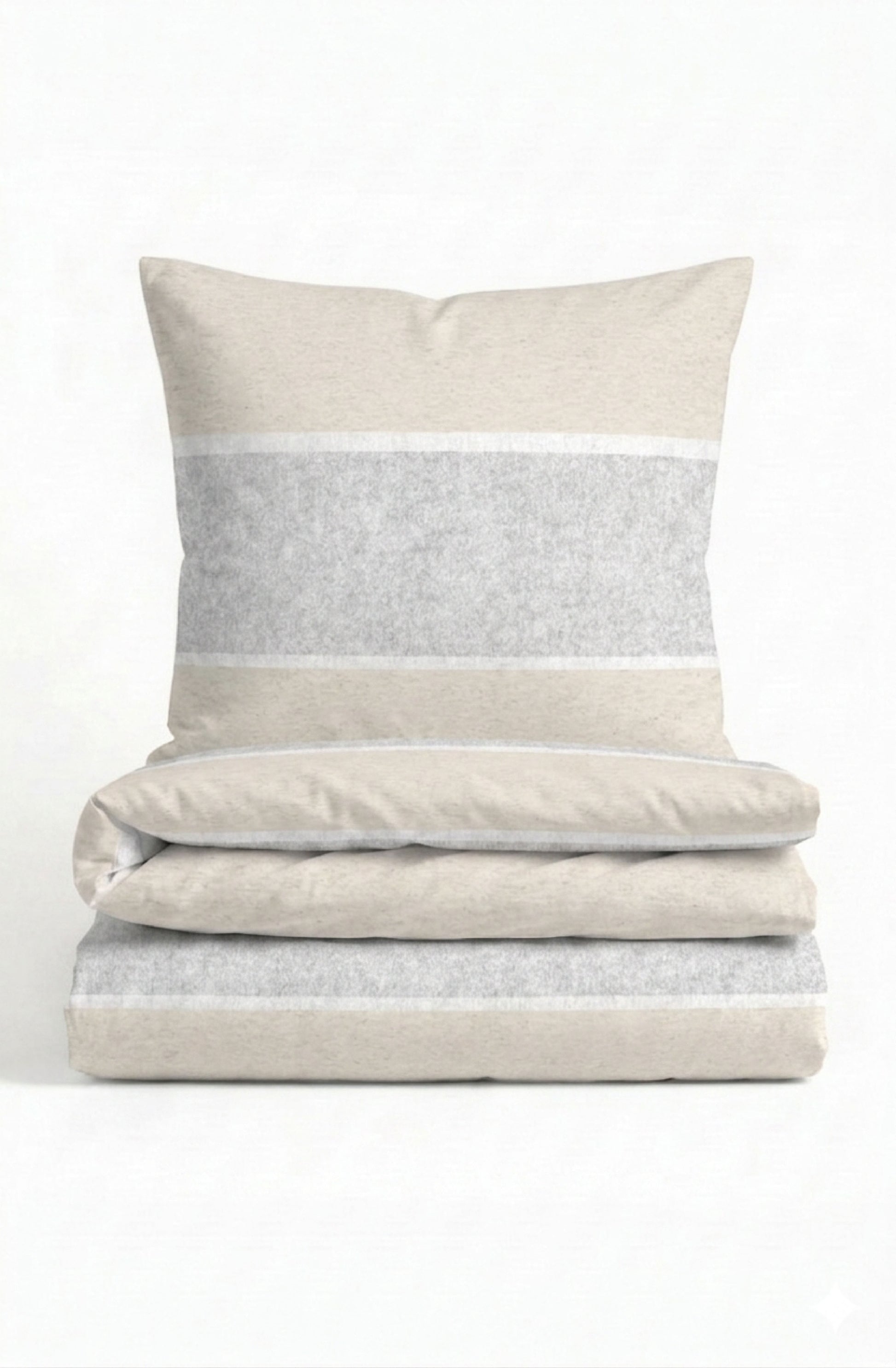 biberna Melange-Flanell Bettwäsche Kitt – Melange-Flanell