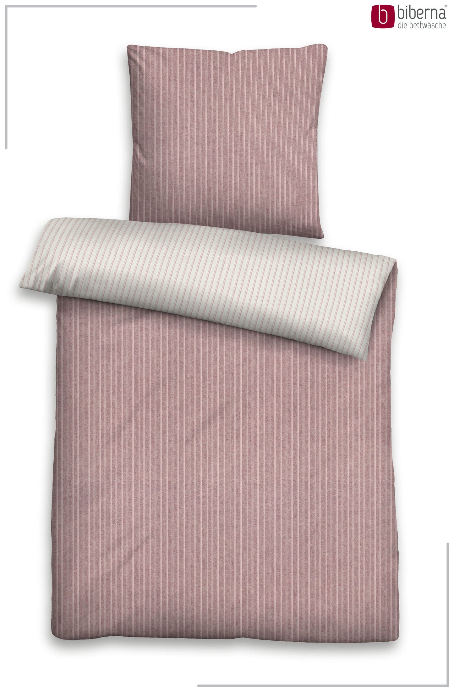 biberna Melange-Flanell Bettwäsche Rose – Produktdetail