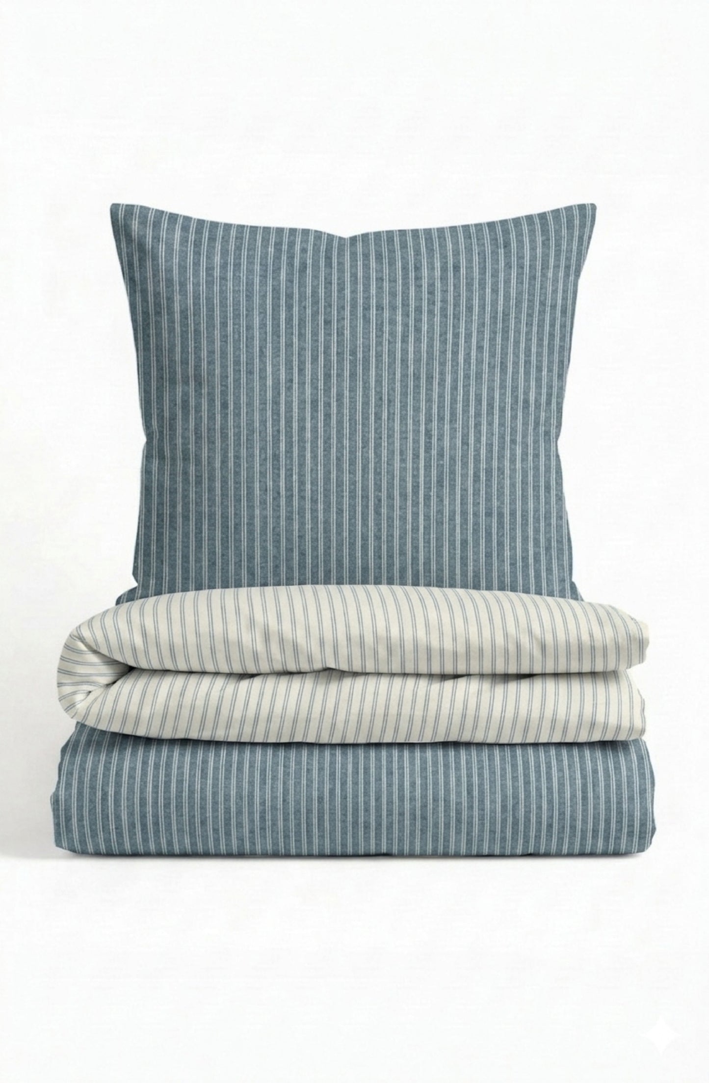 biberna Melange-Flanell Bettwäsche Blau – Melange-Flanell
