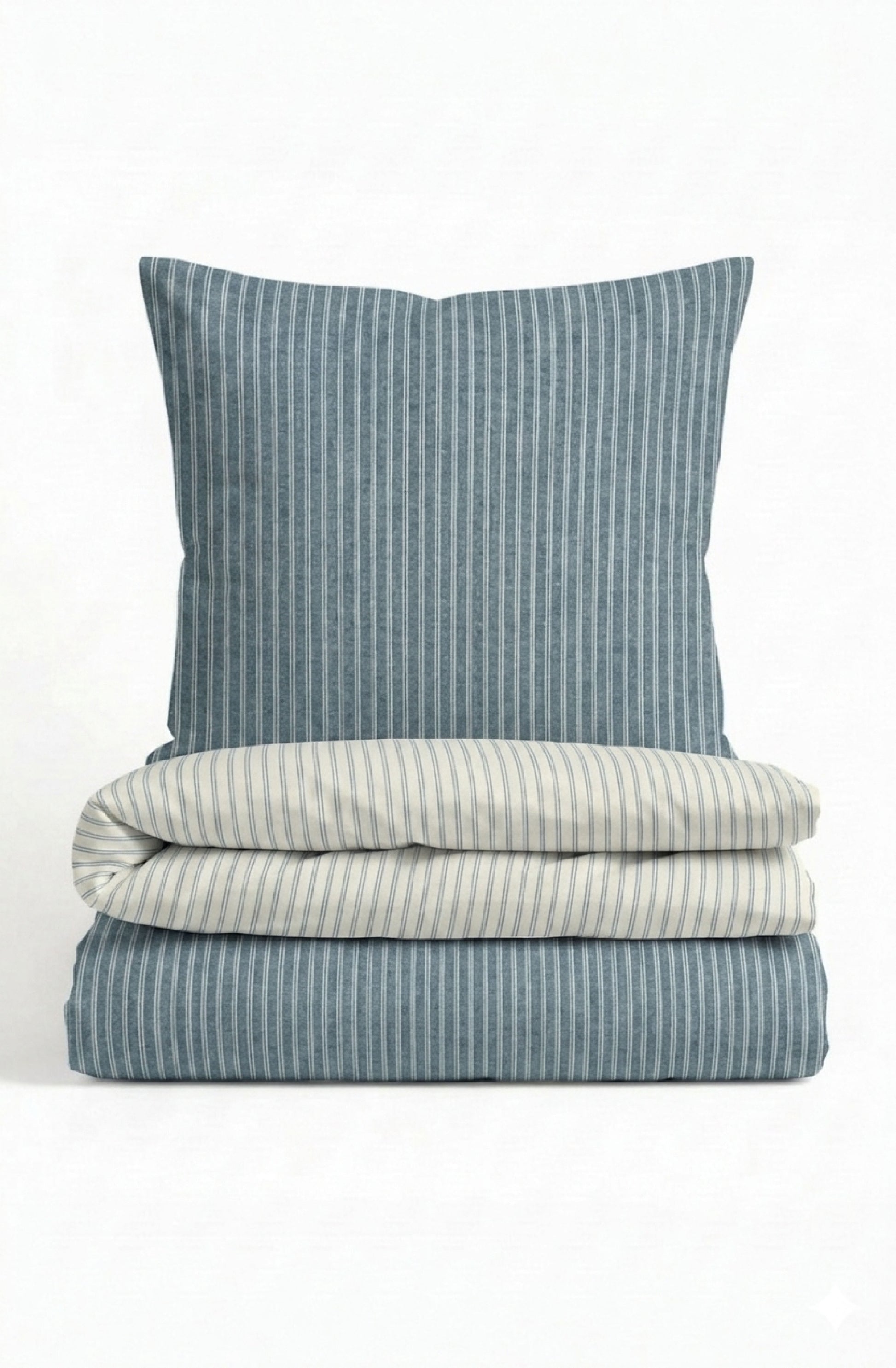 biberna Melange-Flanell Bettwäsche Blau – Melange-Flanell