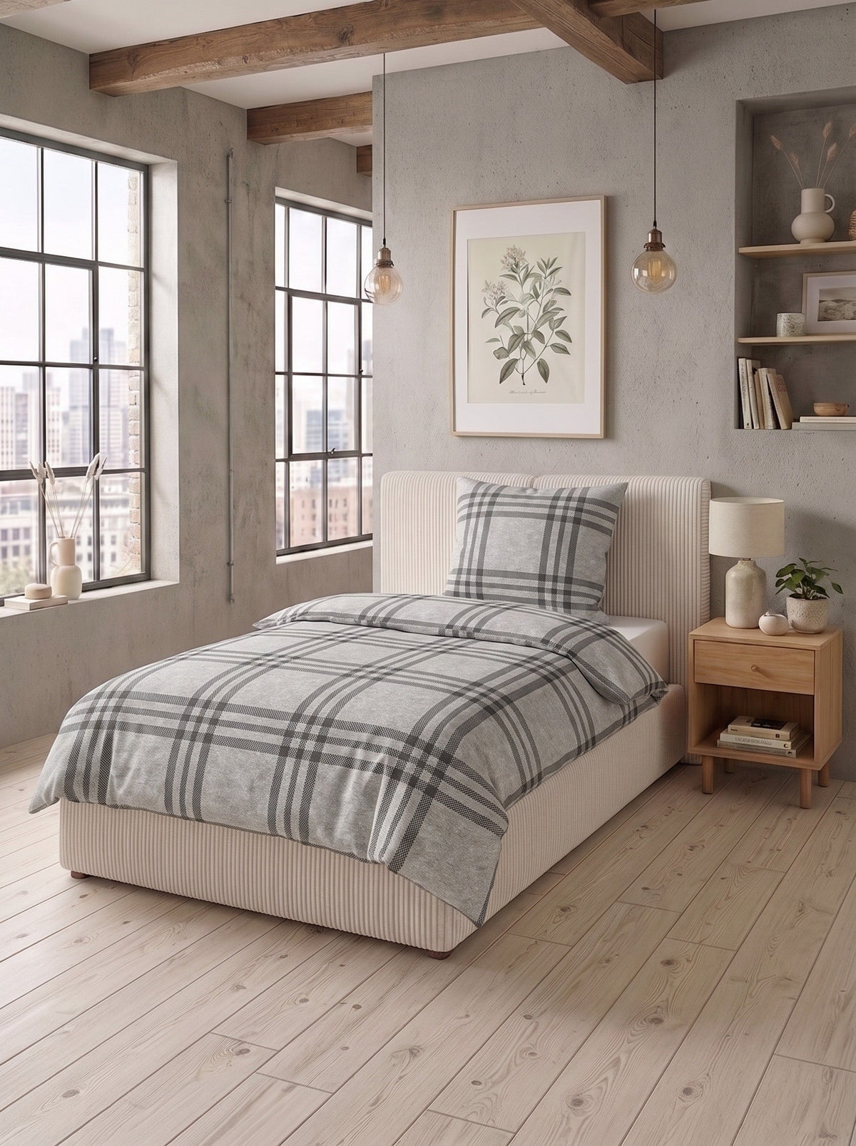 biberna Melange-Flanell Bettwäsche - im Schlafzimmer