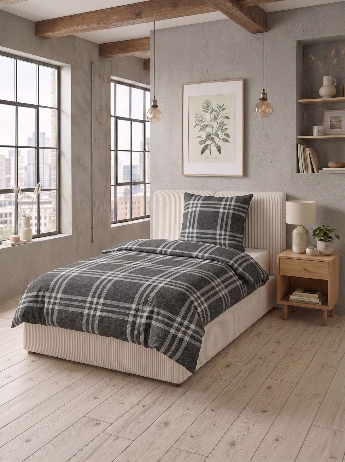biberna Melange-Flanell Bettwäsche - im Schlafzimmer