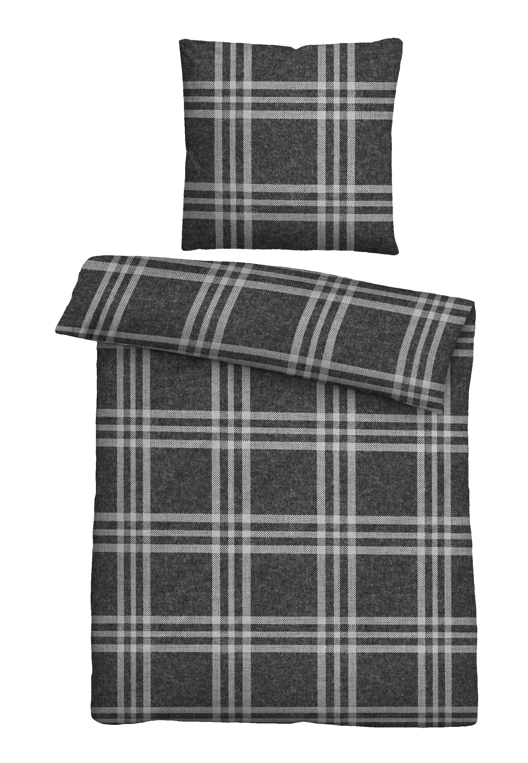 biberna Melange-Flanell Bettwäsche Titanium