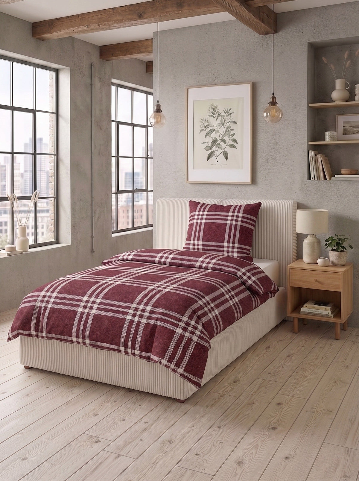 biberna Melange-Flanell Bettwäsche - im Schlafzimmer