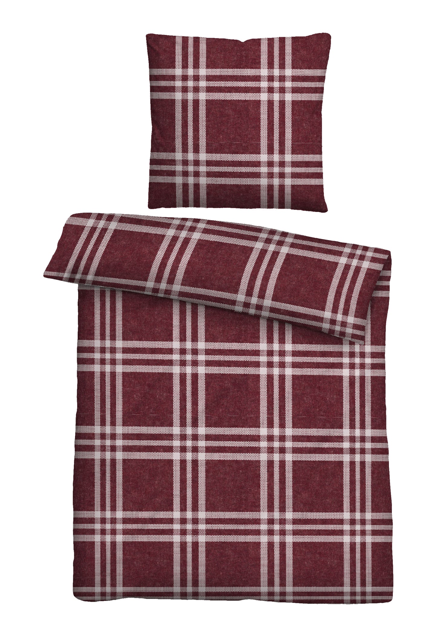 biberna Melange-Flanell Bettwäsche Burgund