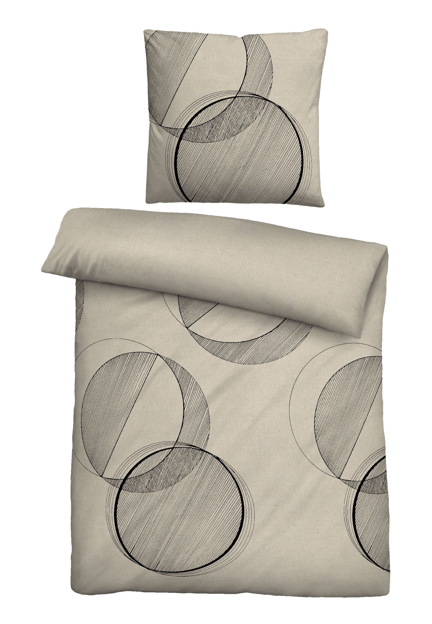 biberna Melange-Flanell Bettwäsche Kitt – Melange-Flanell