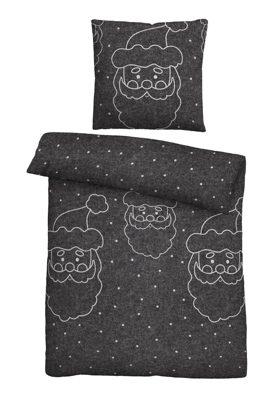 biberna Melange-Flanell Bettwäsche Titanium – Melange-Flanell