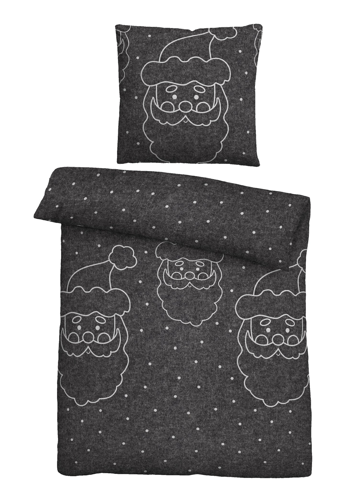 biberna Melange-Flanell Bettwäsche Titanium – Melange-Flanell
