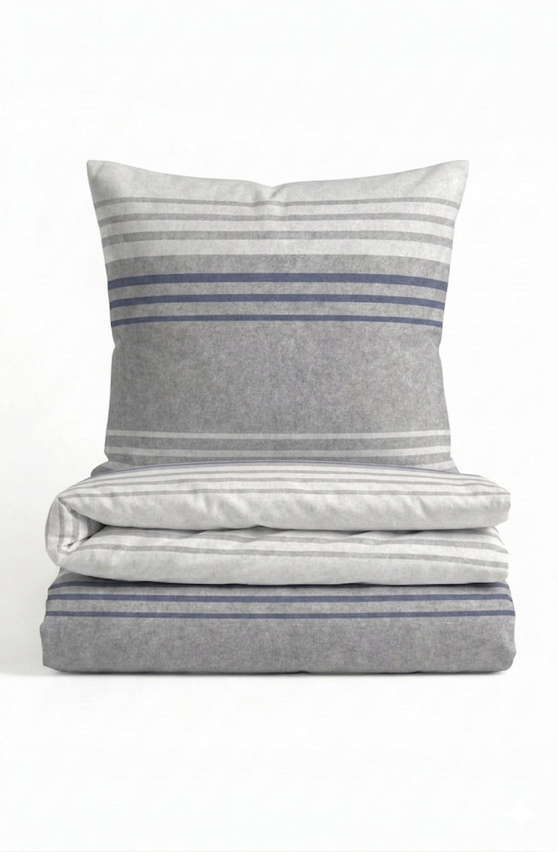 biberna Melange-Flanell Bettwäsche Blau – Melange-Flanell