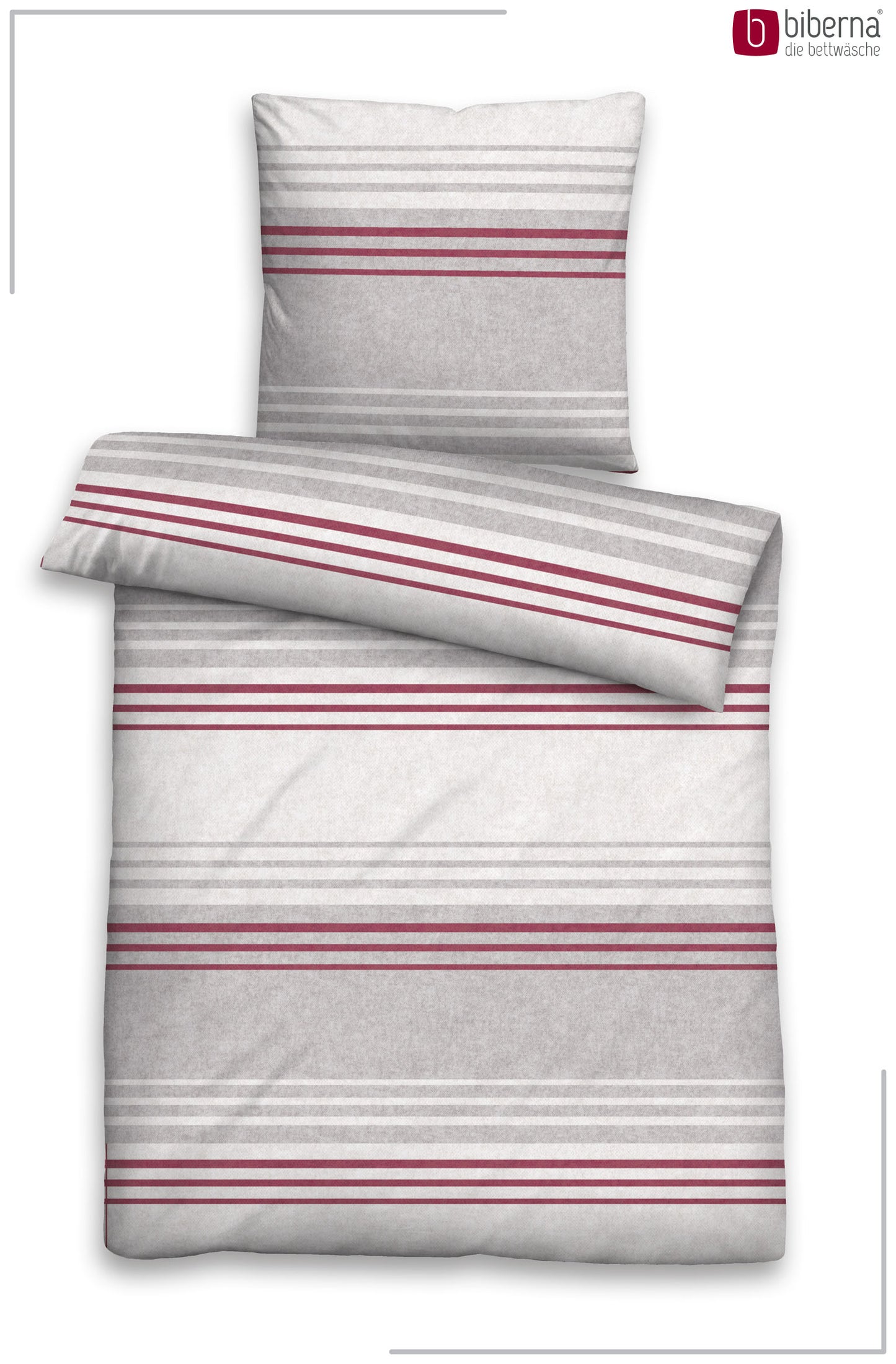 biberna Melange-Flanell Bettwäsche Burgund – Produktdetail
