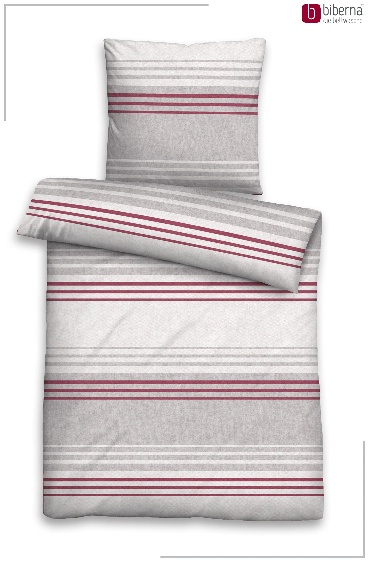 biberna Melange-Flanell Bettwäsche Burgund – Produktdetail