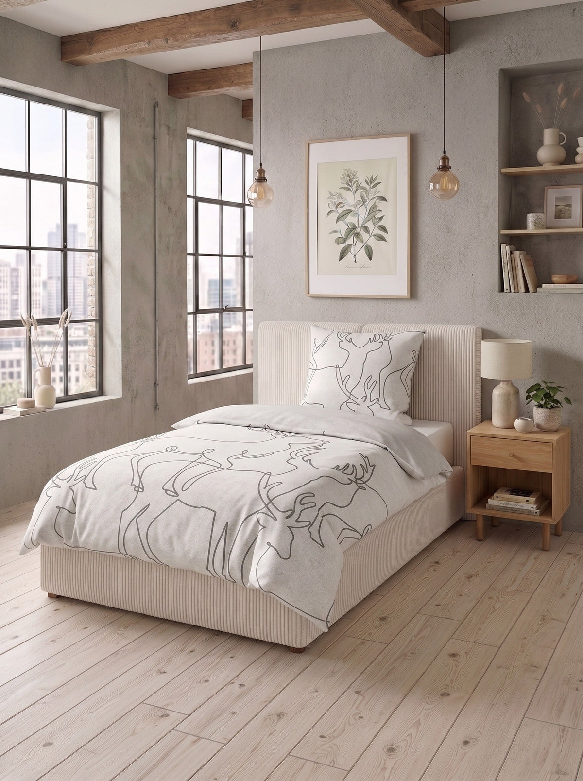 biberna Melange-Flanell Bettwäsche - im Schlafzimmer