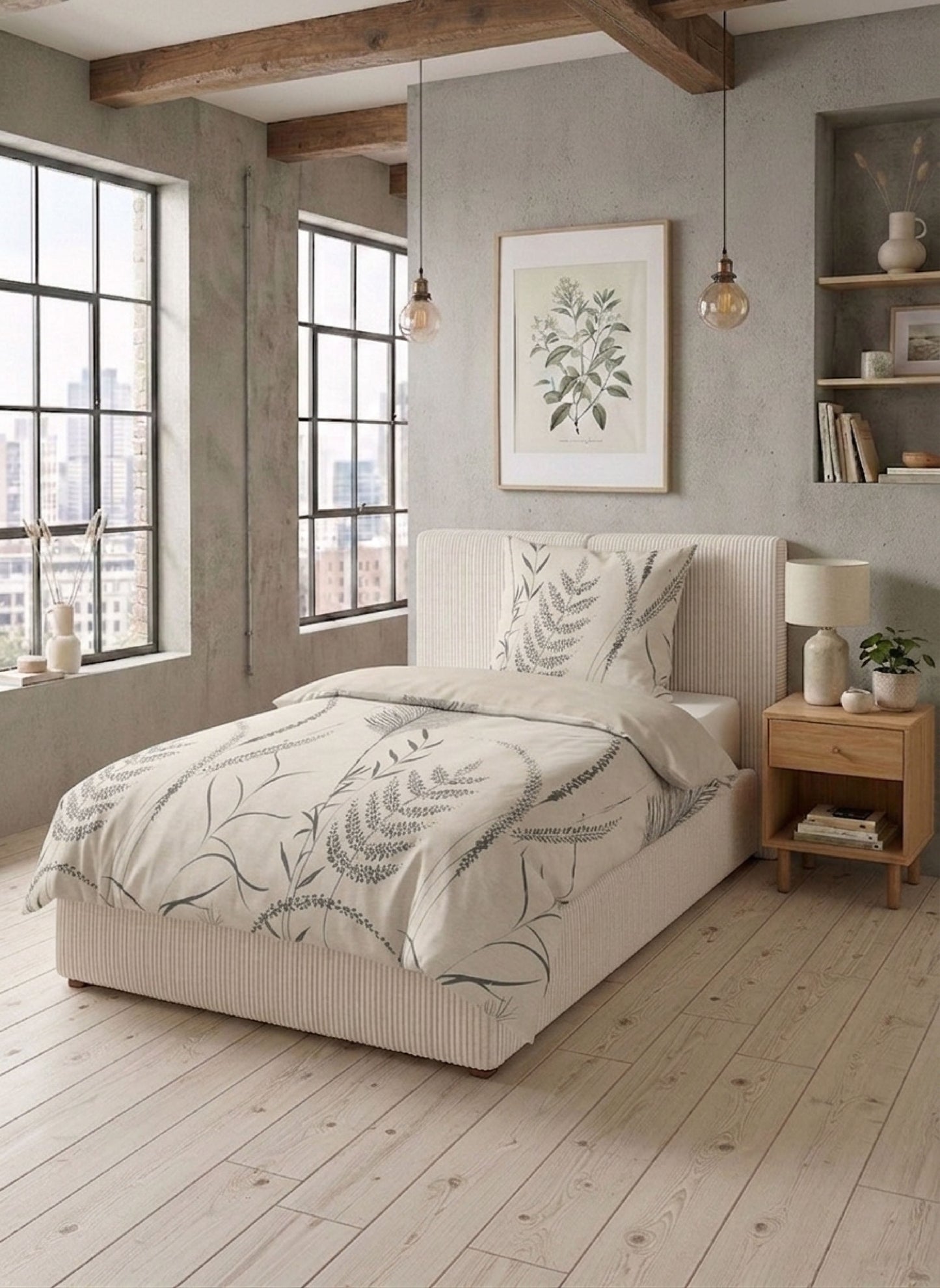 biberna Melange-Flanell Bettwäsche Kitt – Produktdetail