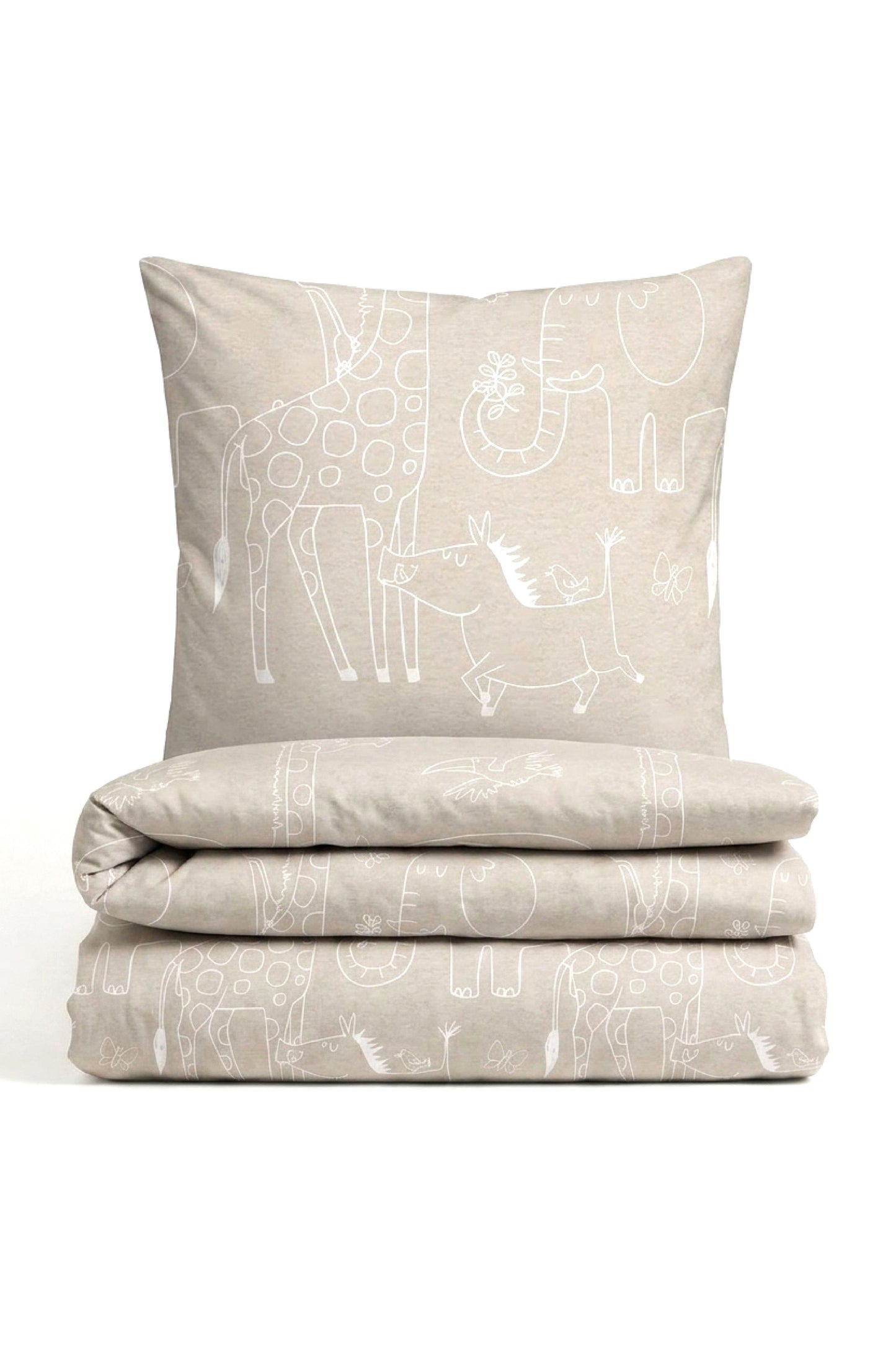 biberna Melange-Flanell Bettwäsche Kitt – Melange-Flanell