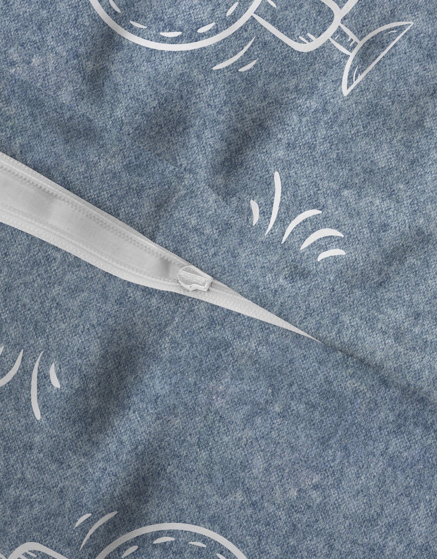 biberna Melange-Flanell Bettwäsche Blau – Produktdetail