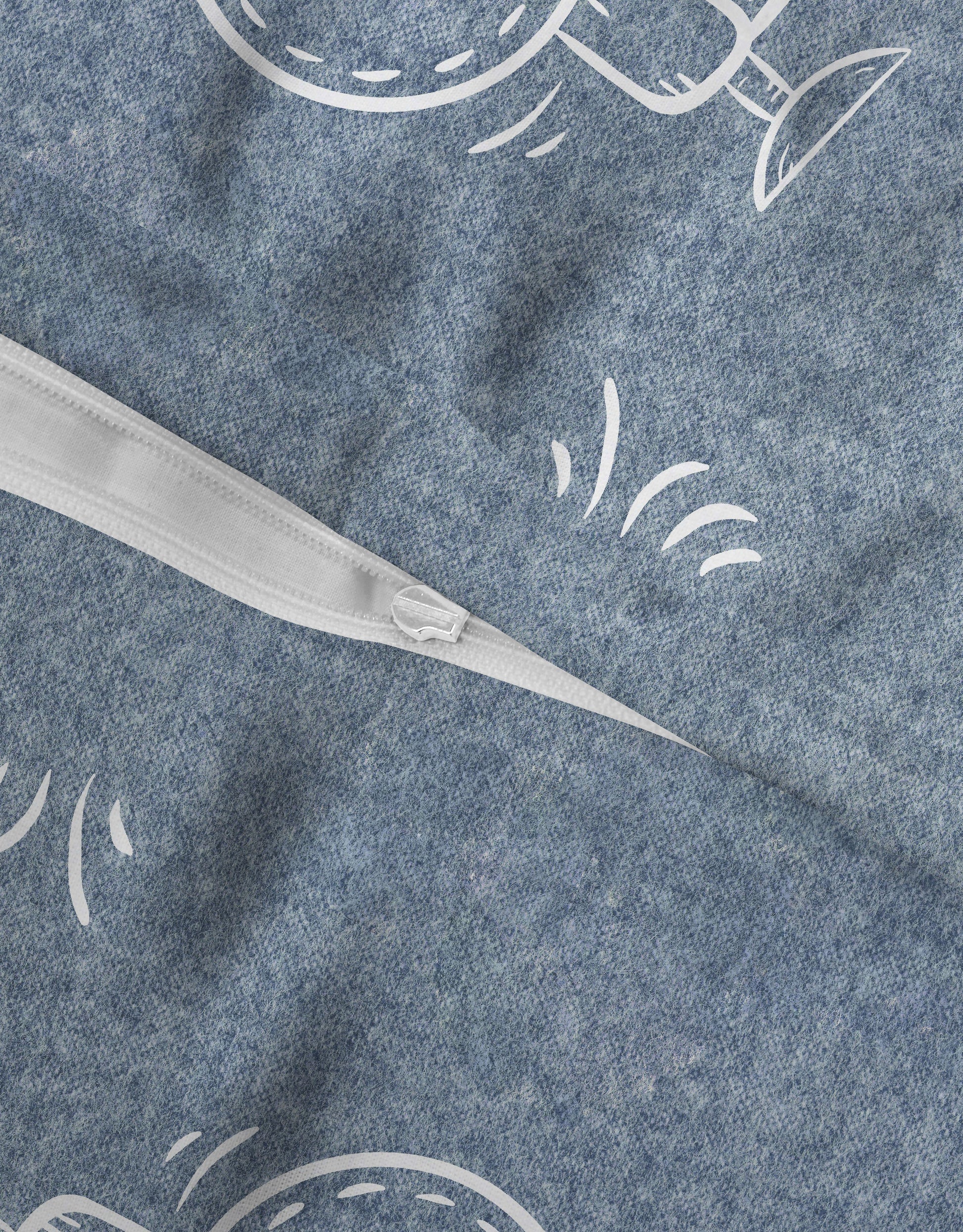 biberna Melange-Flanell Bettwäsche Blau – Produktdetail