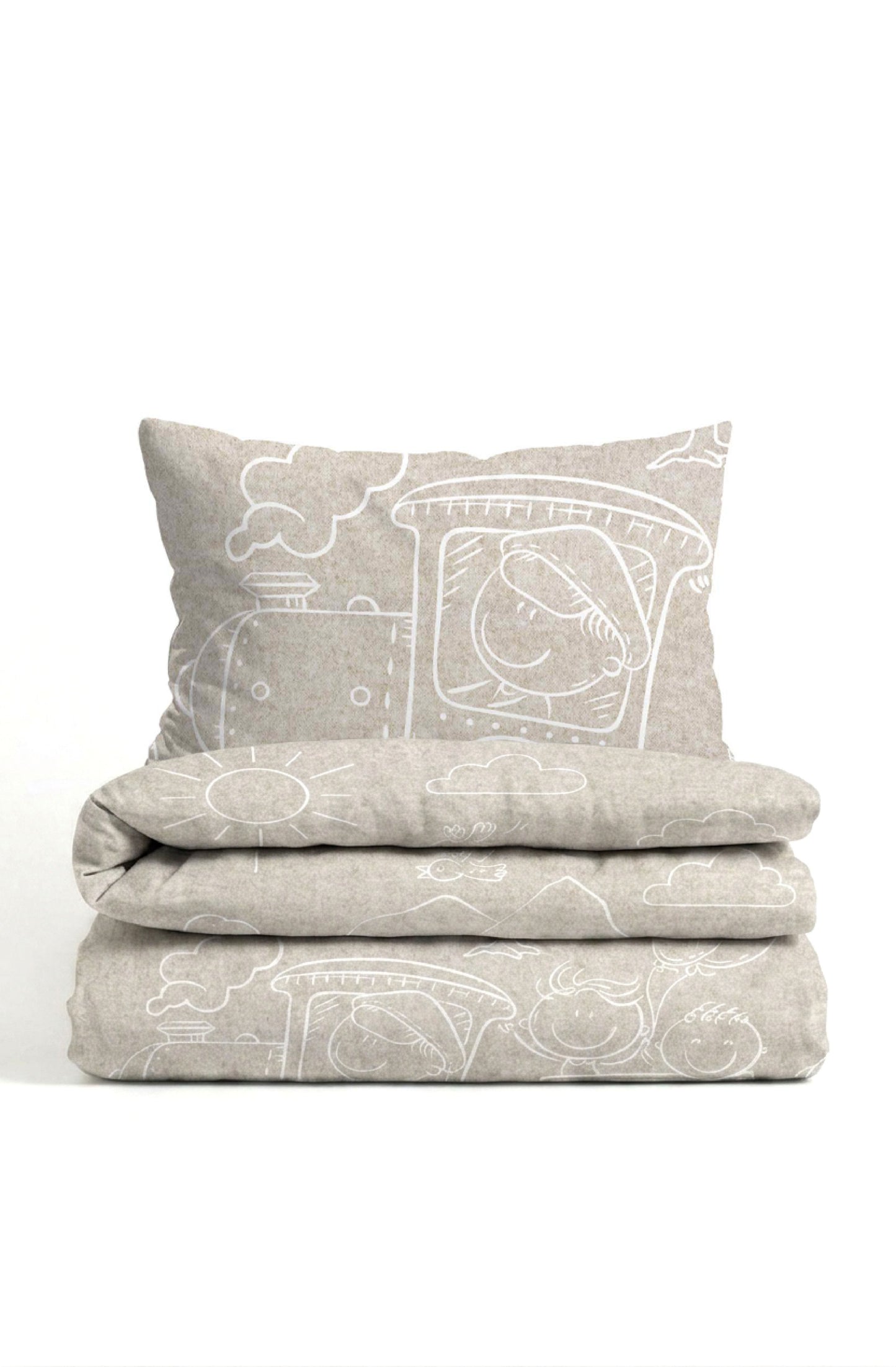 biberna Melange-Flanell Bettwäsche Kitt – Melange-Flanell