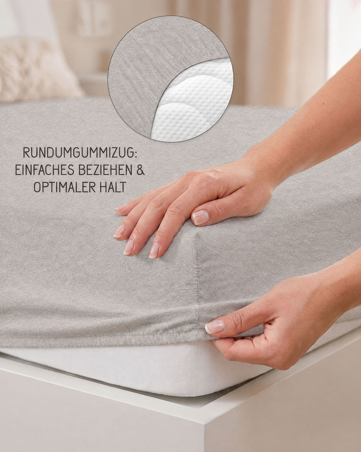 biberna Spannbetttuch – Rundumgummizug für optimalen Halt