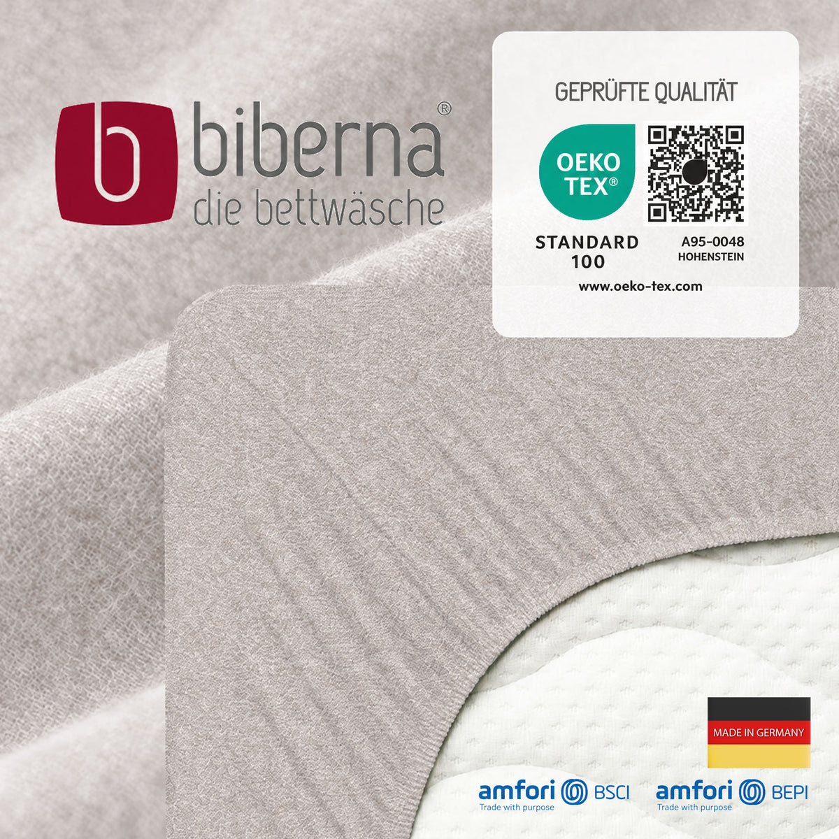 biberna Spannbetttuch – geprüfte Qualität, OEKO-TEX Standard 100