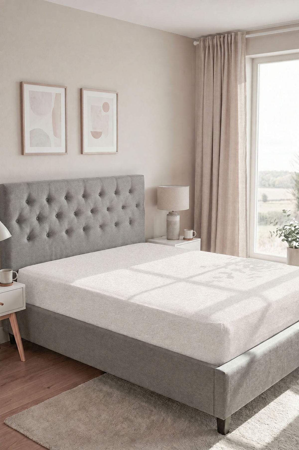 biberna Spannbetttuch – Grau im Schlafzimmer