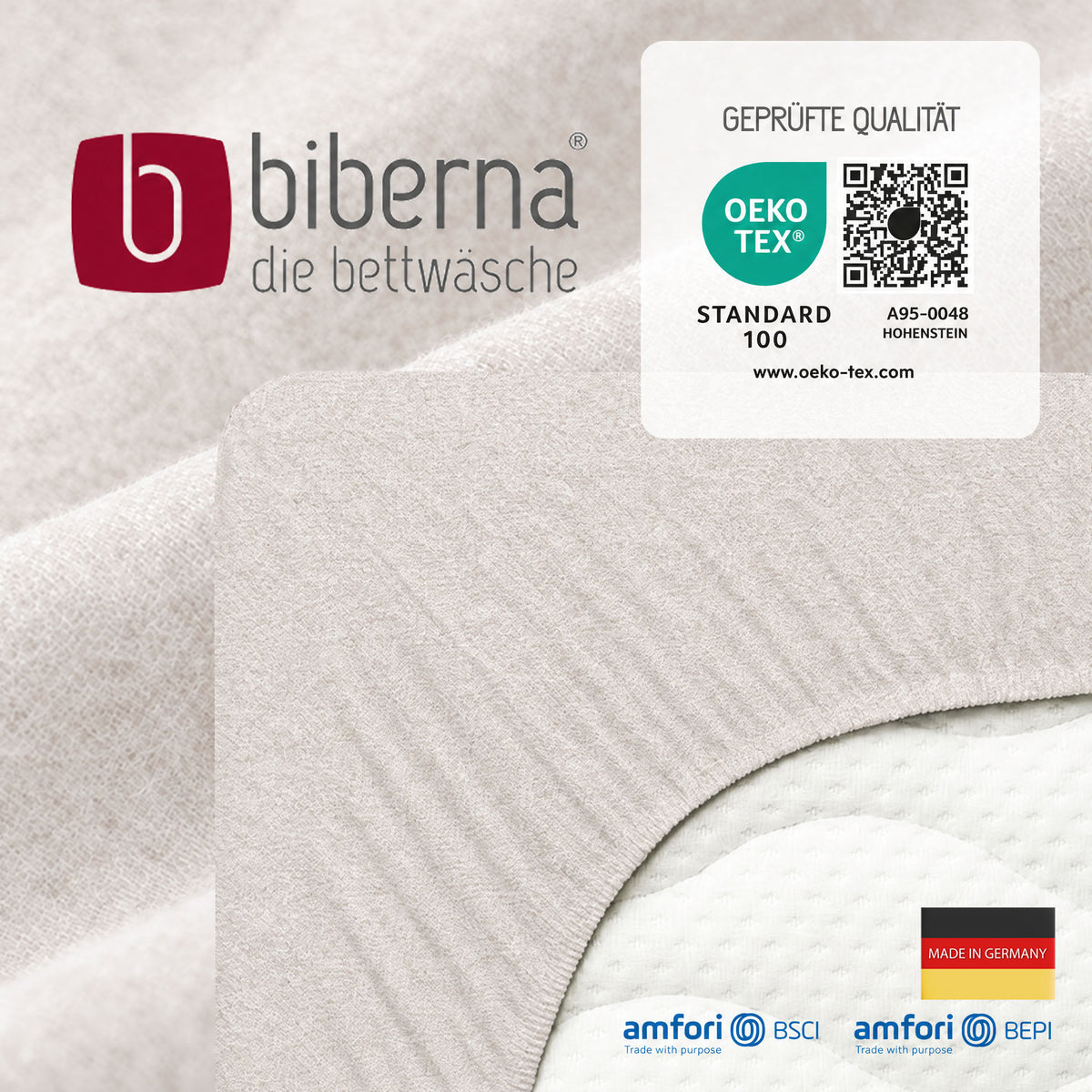 biberna Spannbetttuch – geprüfte Qualität, OEKO-TEX Standard 100