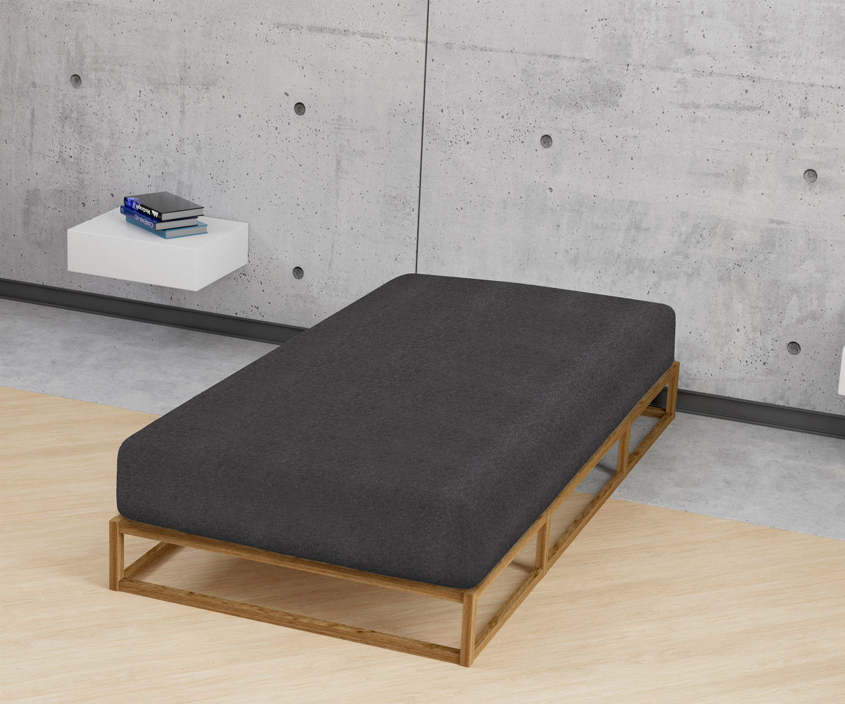 biberna Spannbetttuch Melange-Flanell – Detailaufnahme