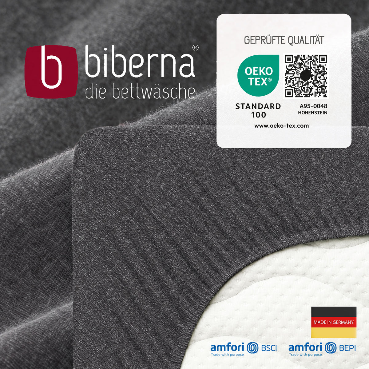 biberna Spannbetttuch – geprüfte Qualität, OEKO-TEX Standard 100