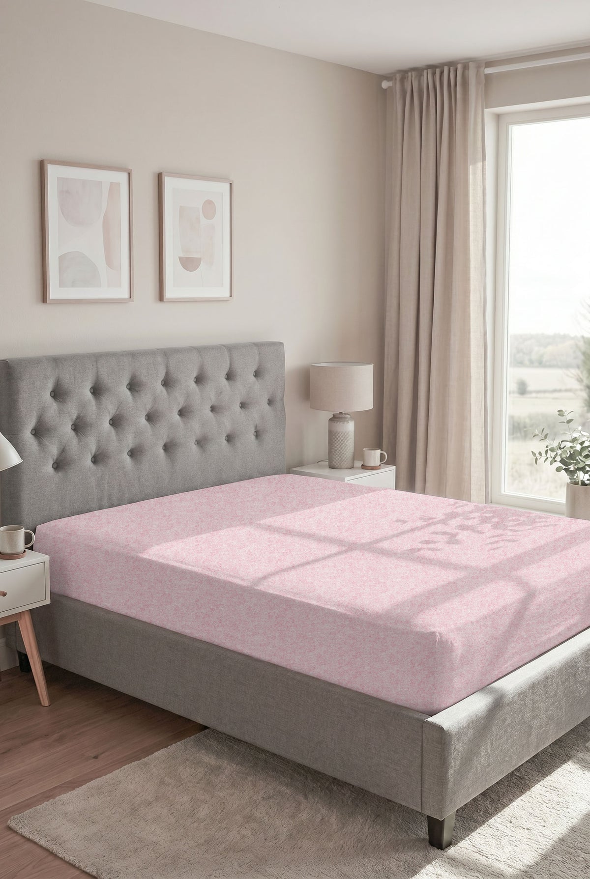 biberna Spannbetttuch – Rose im Schlafzimmer
