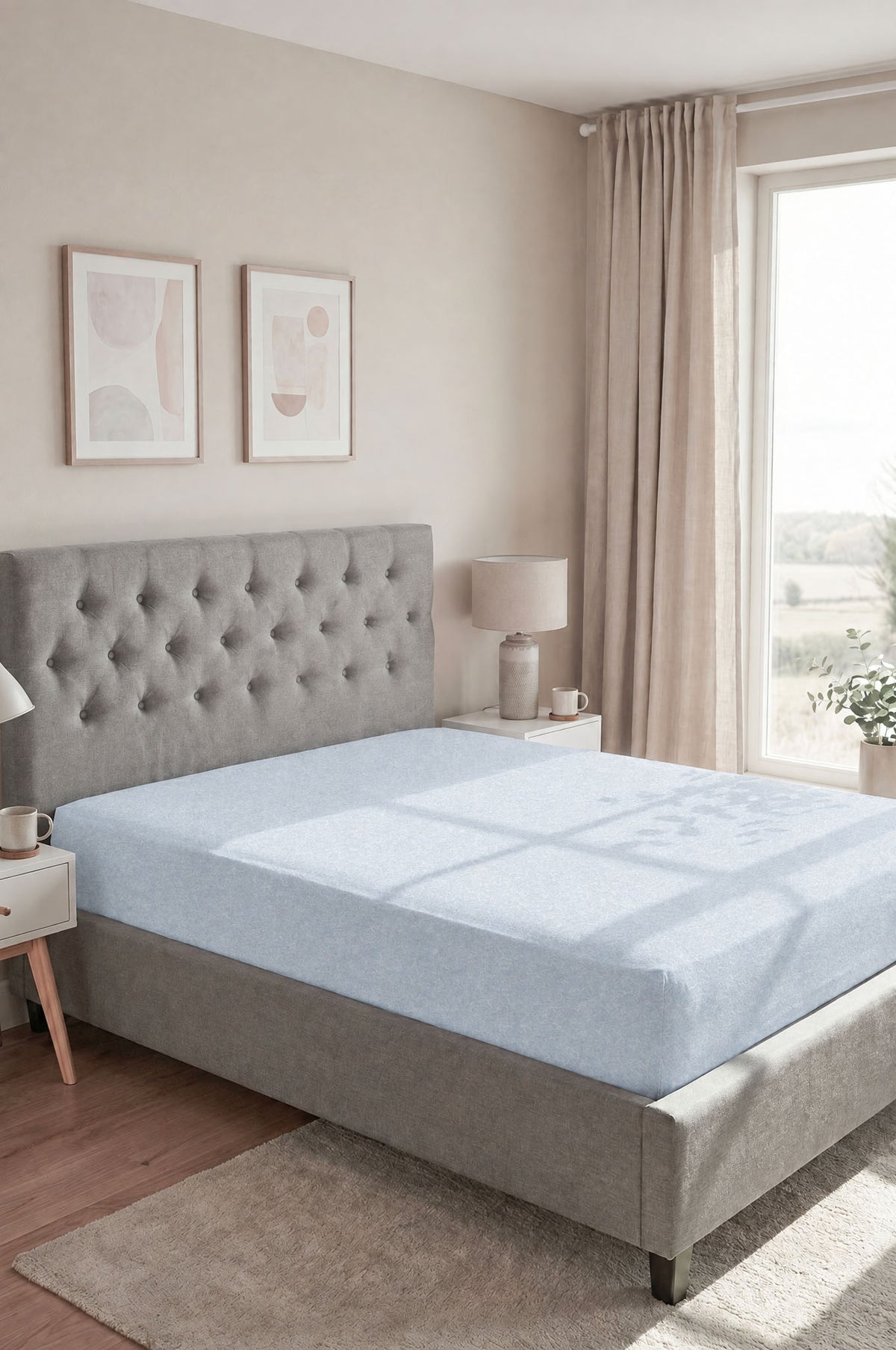 biberna Spannbetttuch – Ciel im Schlafzimmer