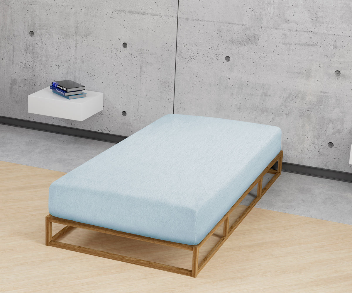 biberna Spannbetttuch Melange-Flanell – Detailaufnahme