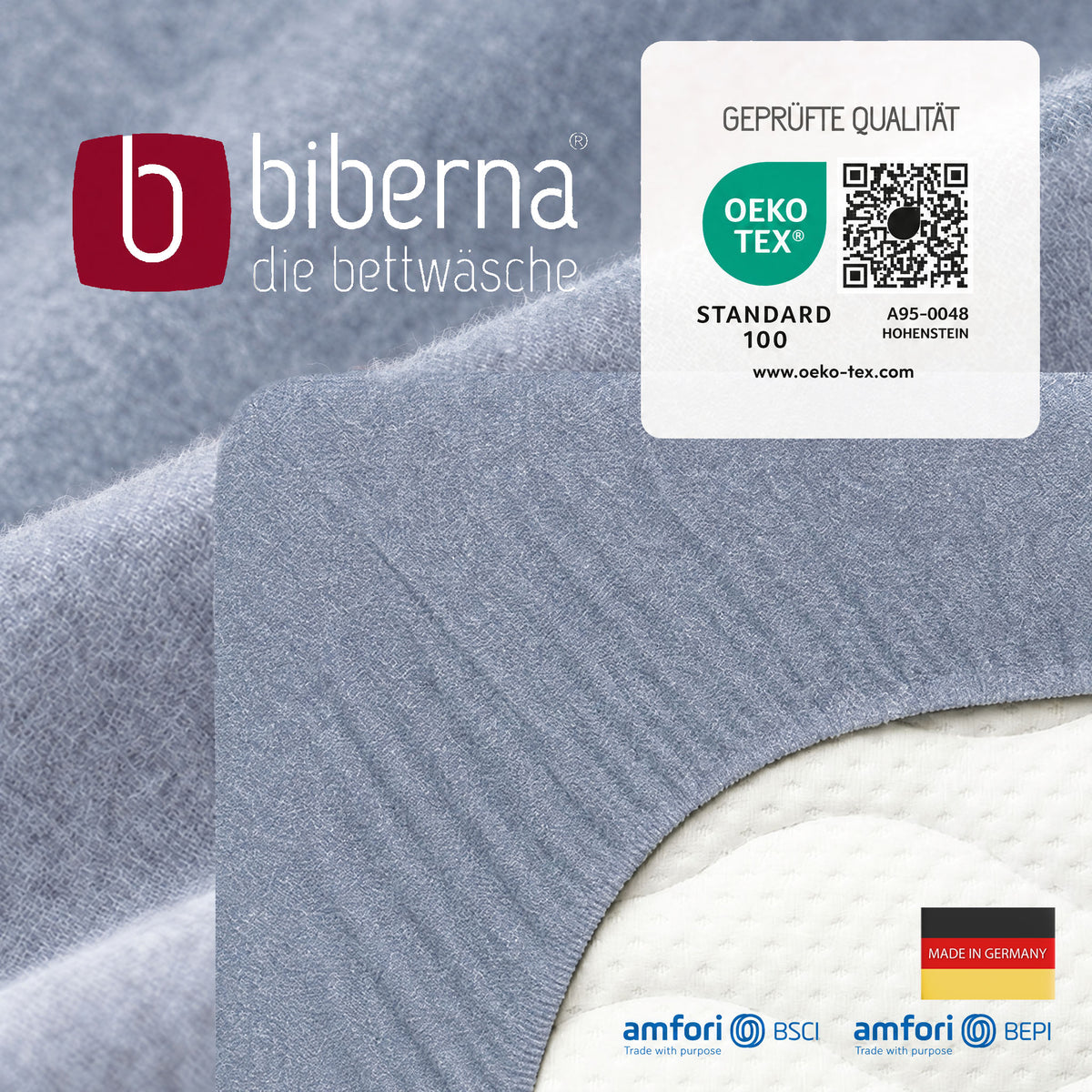 biberna Spannbetttuch – geprüfte Qualität, OEKO-TEX Standard 100