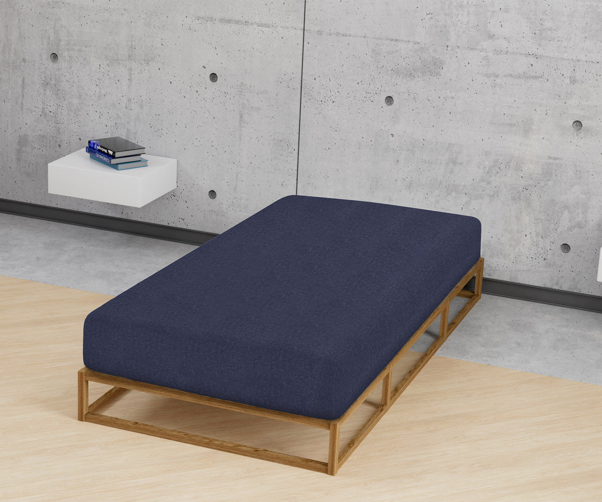 biberna Spannbetttuch Melange-Flanell – Detailaufnahme