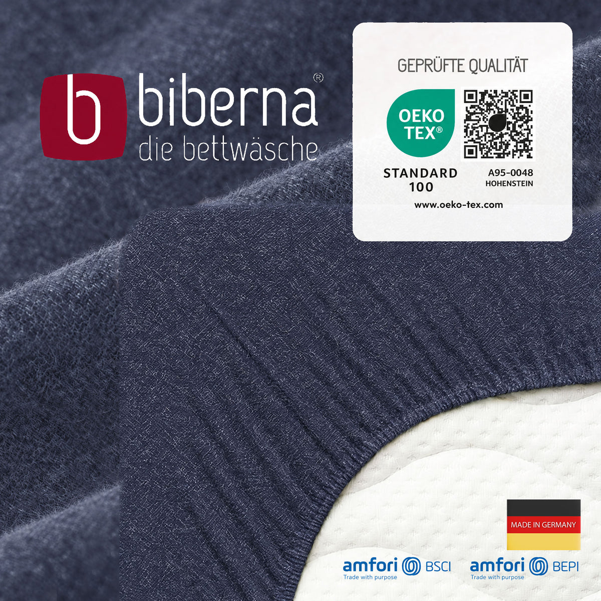 biberna Spannbetttuch – geprüfte Qualität, OEKO-TEX Standard 100
