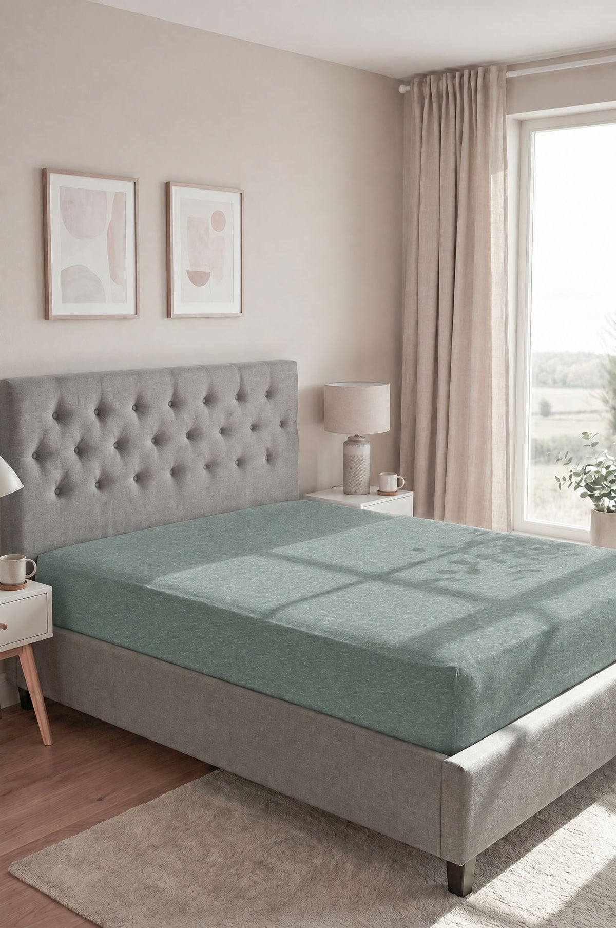 biberna Spannbetttuch – Fichte im Schlafzimmer