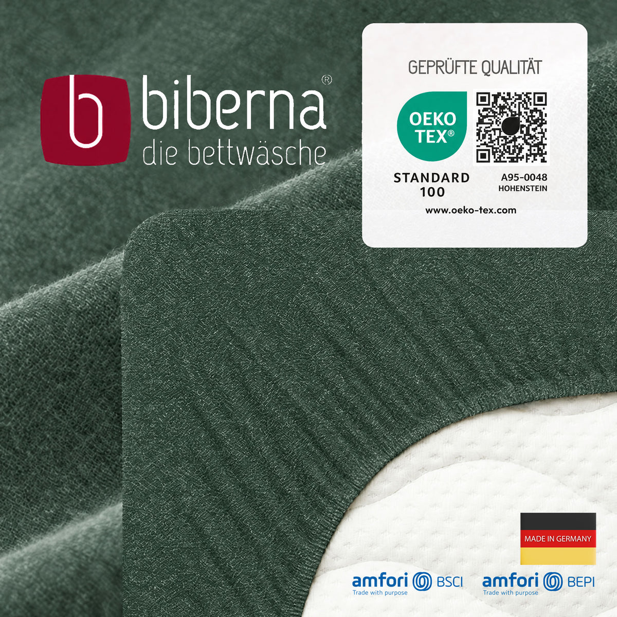 biberna Spannbetttuch – geprüfte Qualität, OEKO-TEX Standard 100