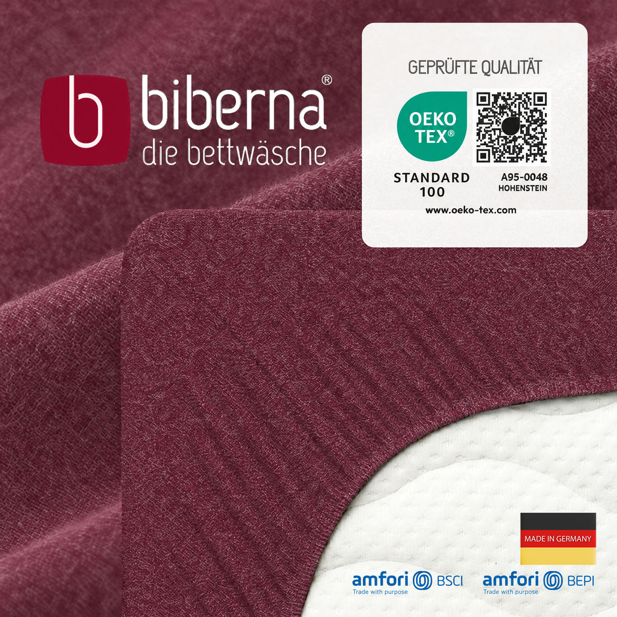 biberna Spannbetttuch – geprüfte Qualität, OEKO-TEX Standard 100