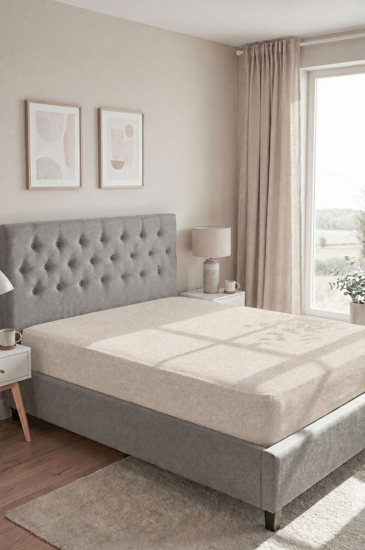 biberna Spannbetttuch – Kitt im Schlafzimmer