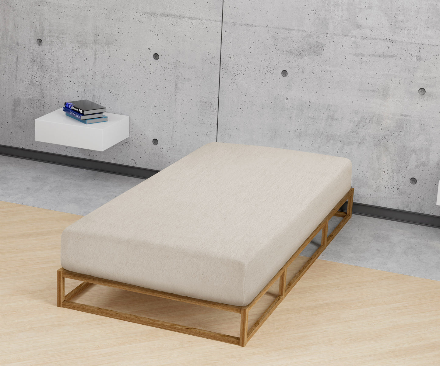 biberna Spannbetttuch Melange-Flanell – Detailaufnahme